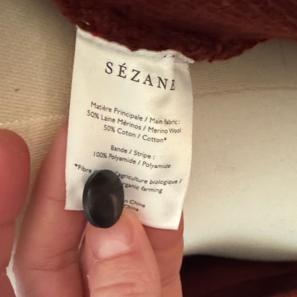 Like New - Sezane Burgundy Cardigan Sweater - Picture 2 of 4